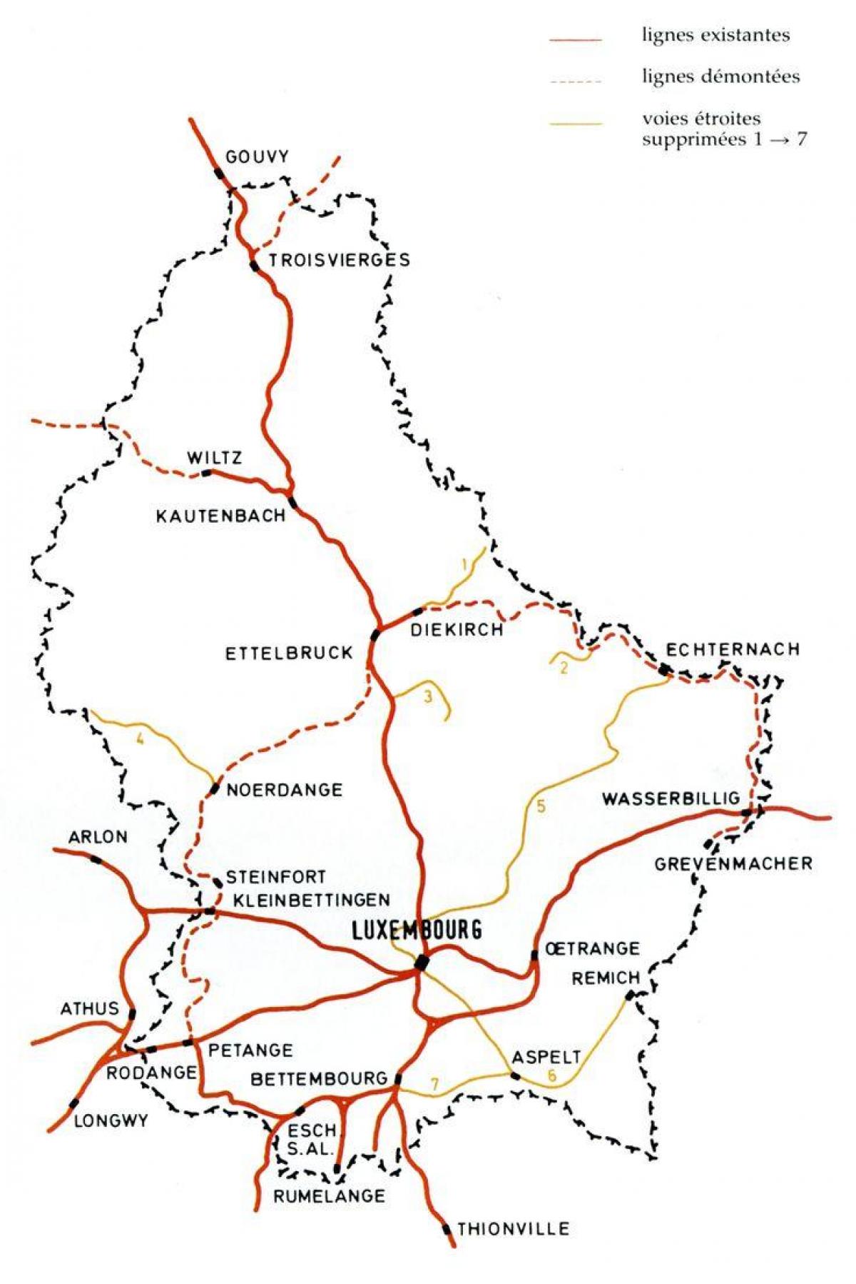 карта железнодорожного вокзала Люксембурга