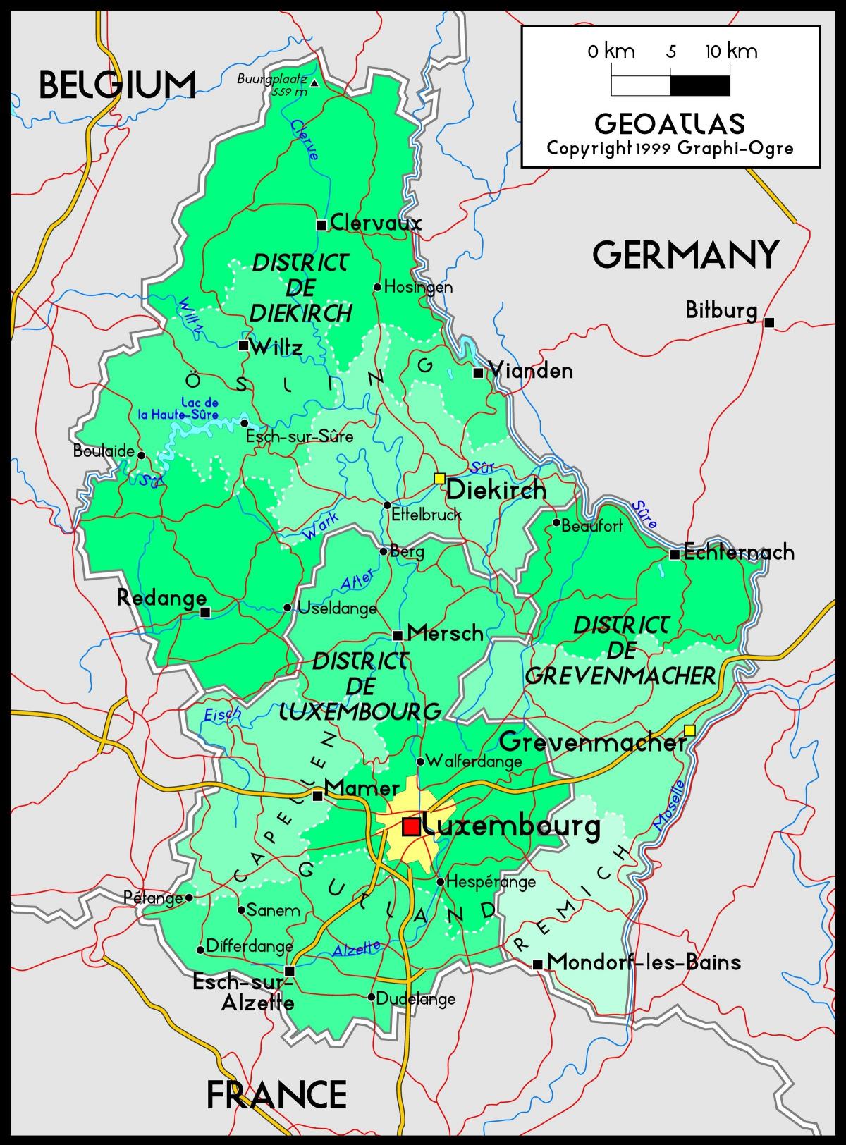 Люксембург расположение карте 
