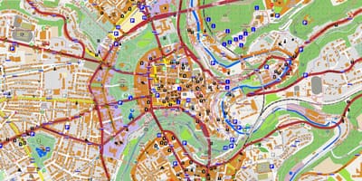 Карта центра города Люксембург 